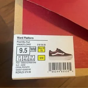 Vans Shoes Nib Vans Ward Platform Burgundy Plaid Mix Port Vna3tlcprt Old Skool Style Shoe Poshmark